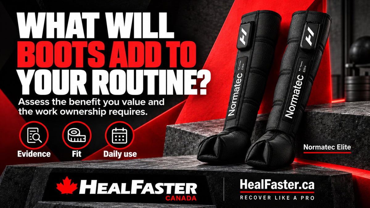 What to Know Before Buying Compression Boots for Recovery — HealFaster Canada hero graphic