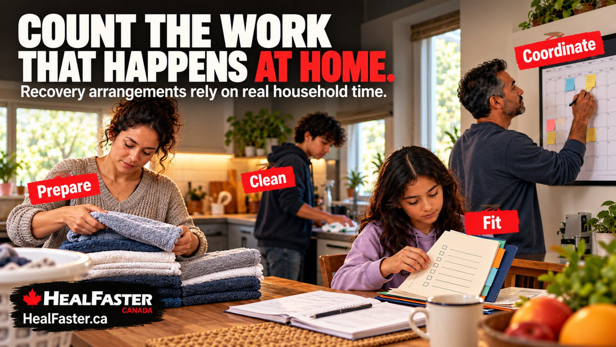 Count the Work Patients and Caregivers Do During Home Recovery — HealFaster Canada hero graphic