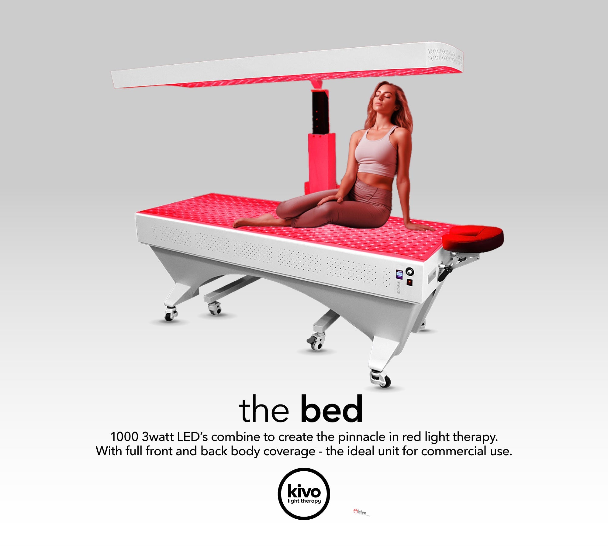 Kivo Bed: Red Light Therapy front & back bed