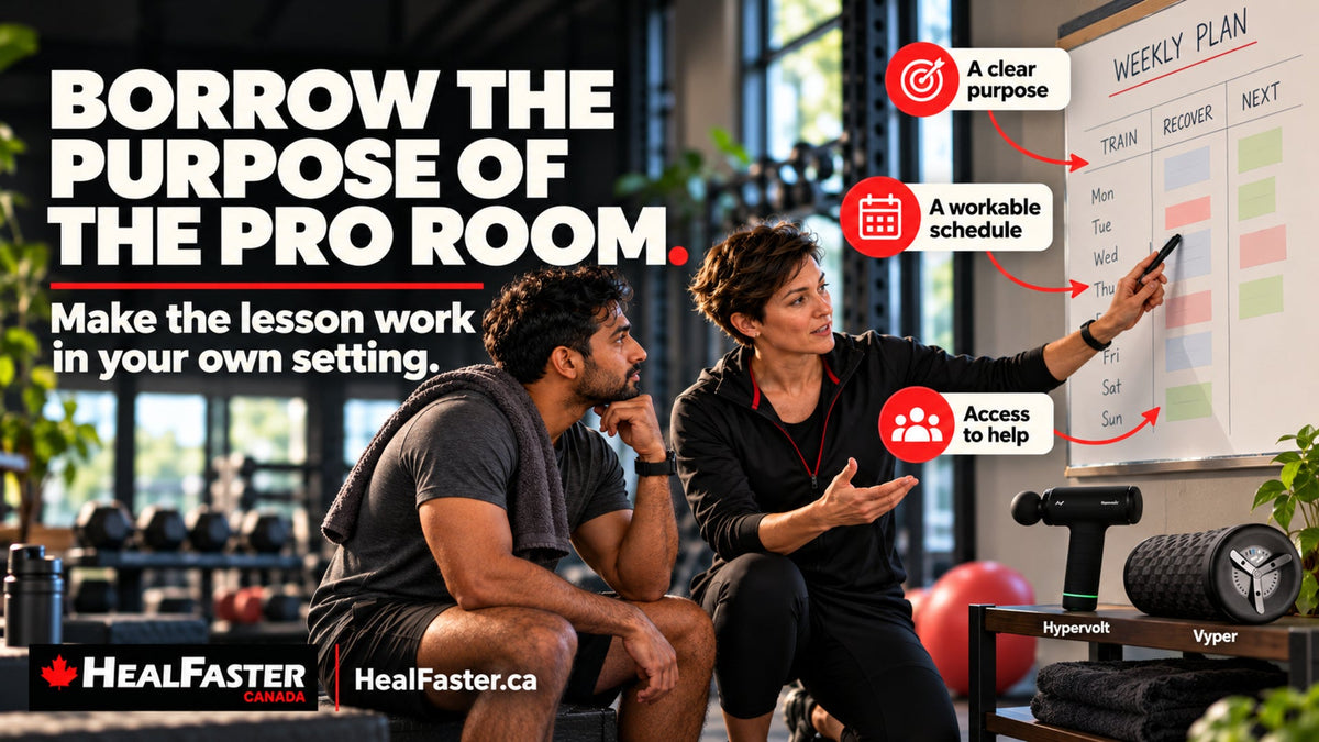 What Everyday Athletes Can Learn From a Professional Recovery Room — HealFaster Canada hero graphic