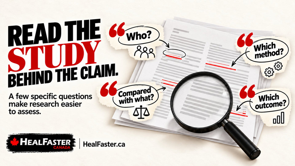 How to Read a Recovery Study Without Becoming a Researcher — HealFaster Canada hero graphic