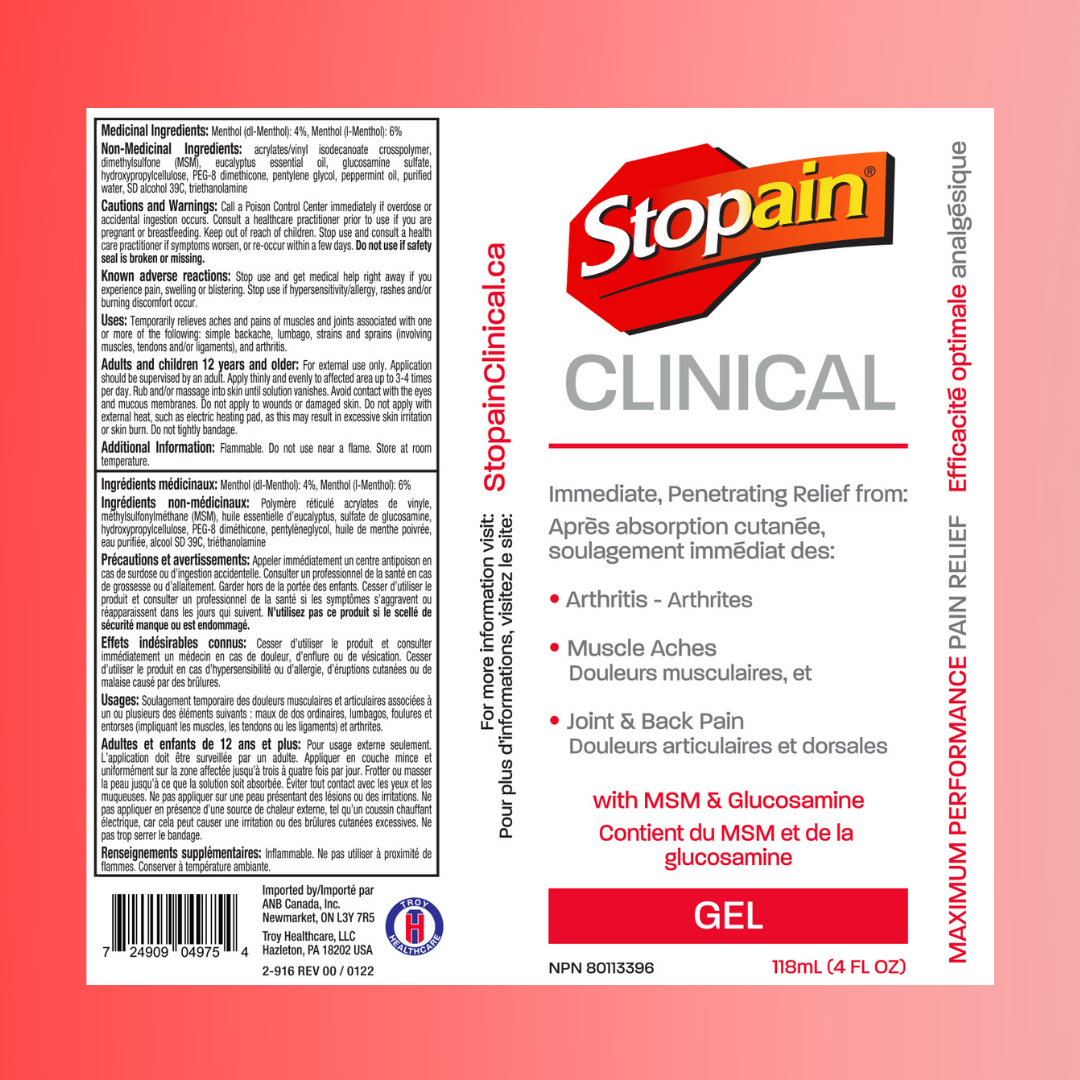 Stopain® Clinical Gel 4 oz. Tube